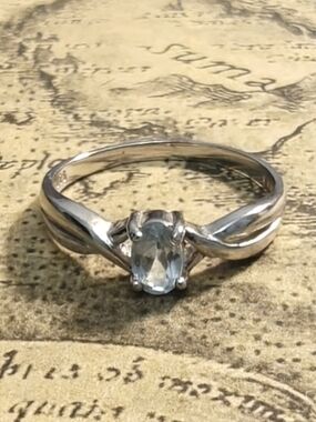 Vintage Ross-Simons Blue Topaz Sterling Silver Ring ~Size 7